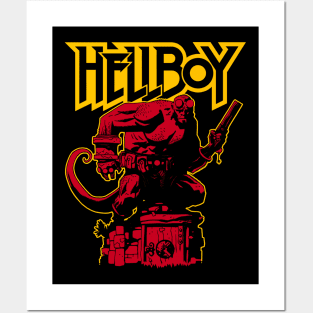 HELLBOY ON TOMB Posters and Art